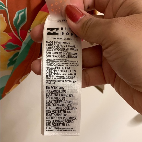 NWT Billabong Yellow and Pink Fitted Crop Tank Top size Large - Picture 6 of 8